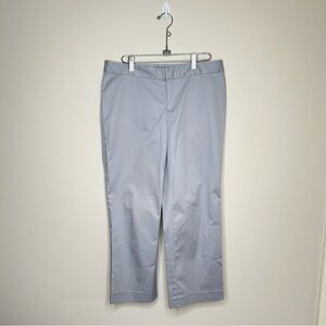 NWT Banana Republic 100% Cotton Straight Leg Mid Rise Trousers Grey Size 8